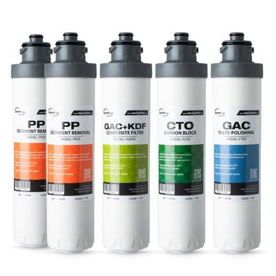 iSpring F5DS 1-Year Replacement Filter Cartridge Set for DS4B & DS4S, Sediment, Composite, Carbon Block and Post Carbon Filters