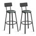 Bar Stools, Set of 2 PU Upholstered Breakfast Stools, 29.7-Inch Barstools with Back and Footrest, Simple Assembly