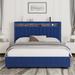 Luxury Gas Lift Storage Bed with RF LED Lights, Storage Headboard ,QUEEN Size