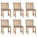 moobody Patio Chairs 6 pcs with Cushions Solid Teak Wood