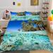 Bed Cover Set Sea Painting Comforter Cover Set Polyester Home Textiles Bedding Cover Set California King(98 x104 )