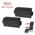 Gerich 2 Pcs Chairs Neck Rest Back Pillow Pain Relief Supports Beach Outdoor Folding Recliner Removable Head Protector Pillow Black