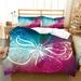 Beautiful Butterfly Painting Duvet Cover Set Polyester Home Textiles Starry Sky Bed Cover Set California King(98 x104 )