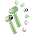 6 in 1 Face Brushes for Cleansing and Exfoliating Spin Facial Cleansing Brush with LED Display Electric Face Cleansing Brush Rechargeable Facial Cleansing Brush with 6 Heads (Fruit Green)