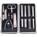 Professional Manicure Pedicure Set - 9 Piece Stainless Steel Nail Care Mani Pedi Kit With Leather Travel Case