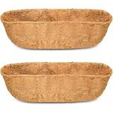 Kukuzhu 2 Pack Coconut Liners for Planters Horse Hanging Husk Basket Liners Coco Coir Fiber Replacement Liners for Garden Flower Pot Vegetables Herbs (24 Inches)