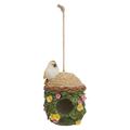 HEMOTON 1pc Resin Bird Nest Outdoor Resin Hanging Bird House Garden Hanging Adornment