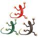 3 Pcs Garden Art Decoration 3D Gecko Wall Ornament Office Metal Lizard Outdoor Iron Craft Ornaments