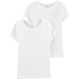 Carters Girls 2T-14 2 Pack Undershirt (White 10/12)