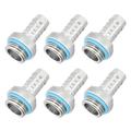 Uxcell Hose Barb Fittings G1/4 x 9mm Thread Male Aluminum Pipe Fitting Adapter for Water Cooling System Pack of 6