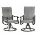 ELPOSUN Patio Swivel Chairs Set of 2 Outdoor Dining Chairs High Back All Weather Breathable Textilene Outdoor Swivel Chairs with Metal Rocking Frame for Lawn Garden Backyard Deck Light Gray