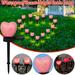 SDJMa Valentine s Day Solar Stake Lights Red Heart Waterproof Lights Landscape Garden LED Heart Light Warm White Solar Pathway Lights Patio Lawn Outdoor for Walkway Backyard Decoration (2 Pack)