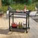 Amijoy Outdoor Grill Cart Pizza Oven Stand Movable Dining Cart Work Table With Shelf Multifunctional Terrace Barbecue Kitchen Cart