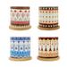 4 Sets Ceramic Small Flower Pots Succulent Plant Pots with Bamboo Trays