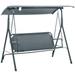 3-Seat Swing Chair Canopy Swing with Adjustable Canopy Patio Porch Swing with Steel Frame for 440LBS Capacity Grey