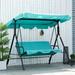 3-Seat Swing Chair Canopy Swing with Adjustable Canopy and Removable Cushion Patio Porch Swing with Steel Frame for 440LBS Capacity Teal