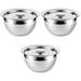 3 Sets Oil Basin Eggs Metal with Lid Stainless Steel Baking Bowl Kitchen Condiment Storage Shelf Shelves