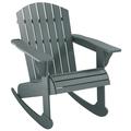 Outsunny Wooden Adirondack Rocking Chair with Slatted Design Gray