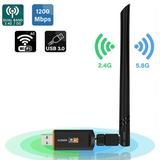 RIWPKFH USB WiFi Adapter AC1200M Dongle 802.11ac Wireless Network Dual Band 2.4GHz/5Ghz High Gain 5dBi Antenna for Windows MAC OS Linux