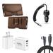 Travel Bundle for TCL 50 XE NXTPAPER 5G Belt Holster Clip Carrying Pouch Case Screen Protector 40W Car Charger Power Adapter Wall Charger USB C Cable (Brown)