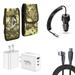 Travel Bundle for TCL 50 XL 5G Belt Holster Clip Carrying Pouch Case Screen Protector 40W Car Charger Power Adapter 3-Port Wall Charger USB C Cable (Digital Brown Camo)