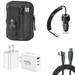 Travel Bundle for TCL 50 XL 5G Waterproof Pack Bag Carrying Pouch Case Tempered Glass Screen Protector 40W Car Charger Power Adapter 3-Port Wall Charger USB C to USB C Cable (Black)