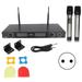 UG?380 UHF Microphone Modulator Wireless Microphone Modulator Rack Mount Receiver System with 2 Handheld MicrophonesEU Plug