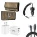 Travel Bundle for TCL 50 XE NXTPAPER 5G Belt Holster Clip Carrying Pouch Case Screen Protector 40W Car Charger Power Adapter Wall Charger USB C Cable (Brown)