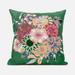 Amrita Sen Designs CAPL922BrCDS-ZP-26x26 26 x 26 in. Friendship Bouquet Broadcloth Indoor & Outdoor Zippered Pillow - Green Pink & Blue