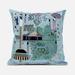 Amrita Sen Designs 20 x 20 in. City Palace Broadcloth Indoor & Outdoor Blown & Closed Pillow - Grey Beige & Blue