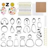 Polymer Clay Cutters Set 28 Shapes Clay Cutters with 110 Earrings Accessories for Polymer Clay Jewelry Makingï¼ŒAs Gifts for Your Family and Friends for Christmas Valentine s Day Birthday