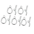 Chain Connector 5 Set/10 Pcs DIY Copper OT Buckle Gold-plated Jewelry Buckles Novel Jewelry Connecting Buckles for Jewelry Making (Silver)