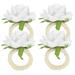 4pcs Flower Rose Napkin Rings Artificial Flower Napkin Rings Holder Wedding Napkin Holders