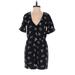 Madewell Romper Plunge Short sleeves: Black Floral Rompers - Women's Size 2X-Small