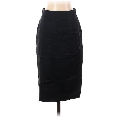 Bebe Casual Midi Skirt Calf Length: Black Print Bottoms - Women's Size 2