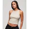 Superdry Women's Essential Logo Racer Vest Top Cream / Oat Cream Marl - Size: 14-16