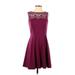 Jessica Simpson Casual Dress - A-Line: Burgundy Dresses - Women's Size 4