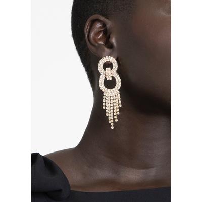 Women's Oversized Gem Link Earrings With Fringe by ELOQUII in Gold (Size NO SIZE)