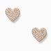 Kate Spade Jewelry | Kate Spade Yours Truly Pave Heart Studs Clear Rose Gold | Color: Gold/Red | Size: Os