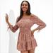 American Eagle Outfitters Dresses | American Eagle Off The Shoulder Smocked Mini Dress Size Large, Perfect Condition | Color: Cream/Tan | Size: L