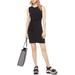 Michael Kors Dresses | Michael Michael Kors Side Tie Bodycon Dress Sz L Black Midi Sleeveless Crewneck | Color: Black | Size: Lp