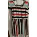 Anthropologie Dresses | Anthropologie Maeve Watercolor Stripe Dress Cap Sleeve - Size 8 - Nwt | Color: Blue/Red | Size: 8