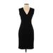 Calvin Klein Collection Casual Dress - Sheath V Neck Sleeveless: Black Print Dresses - Women's Size 38