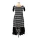 Rachel Zoe Casual Dress - Midi Boatneck Short sleeves: Black Print Dresses - Women's Size Medium