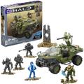 MEGA Halo Building Toys Set, FLEETCOM Warthog ATV Vehicle with 469 Pieces, 5 Poseable Micro Action Figures and Accessories, HNC57