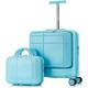 REEKOS Carry-on Suitcase Luggage 2 Piece Sets Spinner 18inch Suitcase,with Telescopic Handle, 14-inch Cosmetic Case Carry-on Suitcases Carry On Luggages (Color : Blue, Size : 14+18in)