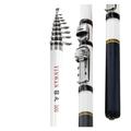 Fishing Rods Telescopic Rock Fishing Spinning Rod 3.0M/2.7M/2.4M/2.1M /1.8M/1.5M Portable Travel UltraLight Mini Pole (Color : Rock Rod White, Size : 2.7M)