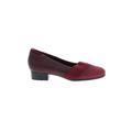 Trotters Flats: Loafers Chunky Heel Classic Burgundy Print Shoes - Women's Size 6 1/2 - Round Toe