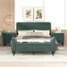 George Oliver Hirohide 4 Piece Bedroom Set Upholstered in Green | 42.7 H x 64.6 W x 84.3 D in | Wayfair 13B91B027C2C4FB5803F2D7334B59CFE