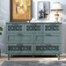 Charlton Home® Declen 47.24" Wide 7 Drawer Dresser w/ Symmetrical Pattern Wood in Green | 31.5 H x 47.24 W x 15.75 D in | Wayfair